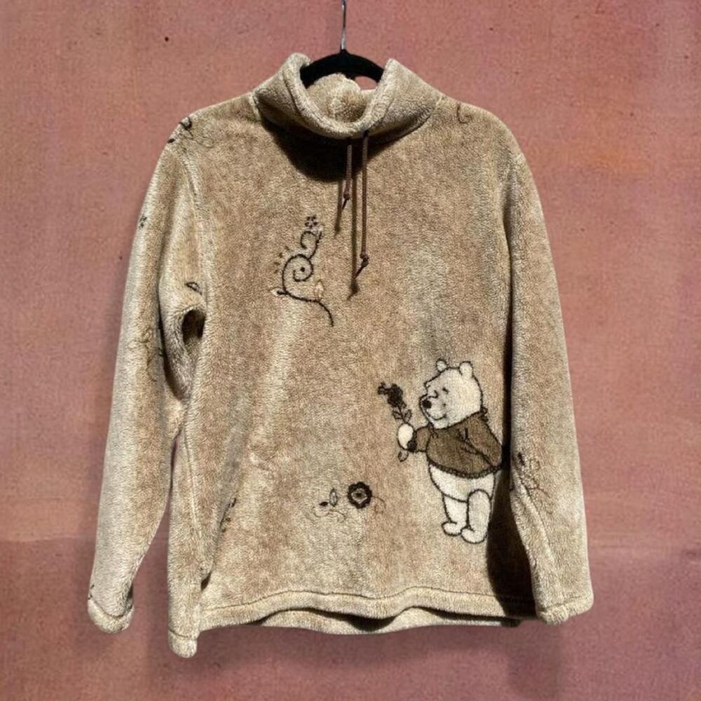 Y2K Kidcore Vintage Disney Character Winnie the Pooh Fleece Pullover Sweater